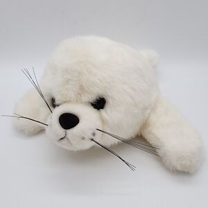 Fiesta Baby Harp Seal Plush 12" Soft White Fur Whiskers Hard Eyes Stuffed Toy